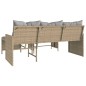 vidaXL Sofá de jardín en forma de L con mesa y cojines ratán PE beige vidaXL Sofá de jardín en forma de L con mesa y cojines ratán PE beige