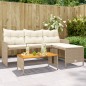 vidaXL Sofá de jardín en forma de L con mesa y cojines ratán PE beige vidaXL Sofá de jardín en forma de L con mesa y cojines ratán PE beige