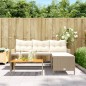 vidaXL Sofá de jardín en forma de L con mesa y cojines ratán PE beige vidaXL Sofá de jardín en forma de L con mesa y cojines ratán PE beige