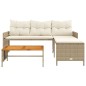 vidaXL Sofá de jardín en forma de L con mesa y cojines ratán PE beige vidaXL Sofá de jardín en forma de L con mesa y cojines ratán PE beige