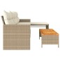 vidaXL Sofá de jardín en forma de L con mesa y cojines ratán PE beige vidaXL Sofá de jardín en forma de L con mesa y cojines ratán PE beige