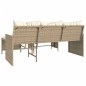 vidaXL Sofá de jardín en forma de L con mesa y cojines ratán PE beige vidaXL Sofá de jardín en forma de L con mesa y cojines ratán PE beige