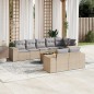vidaXL Set de sofás de jardín 9 pzas con cojines ratán sintético beige vidaXL Set de sofás de jardín 9 pzas con cojines ratán sintético beige