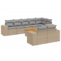 vidaXL Set de sofás de jardín 9 pzas con cojines ratán sintético beige vidaXL Set de sofás de jardín 9 pzas con cojines ratán sintético beige