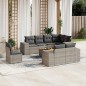vidaXL Set de muebles de jardín 9 pzas y cojines ratán sintético gris vidaXL Set de muebles de jardín 9 pzas y cojines ratán sintético gris