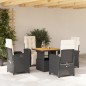 vidaXL Set de muebles jardín 5 pzas con cojines ratán sintético negro vidaXL Set de muebles jardín 5 pzas con cojines ratán sintético negro