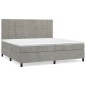 vidaXL Cama box spring con colchón terciopelo gris claro 200x200 cm vidaXL Cama box spring con colchón terciopelo gris claro 200x200 cm