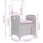 vidaXL Set comedor de jardín 3 piezas con cojines ratán sintético gris