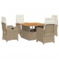 vidaXL Set comedor de jardín 5 pzas con cojines ratán sintético beige vidaXL Set comedor de jardín 5 pzas con cojines ratán sintético beige