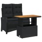vidaXL Set comedor de jardín 2 pzas con cojines ratán sintético negro vidaXL Set comedor de jardín 2 pzas con cojines ratán sintético negro