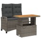 vidaXL Juego de comedor jardín 2 pzas con cojines ratán sintético gris vidaXL Juego de comedor jardín 2 pzas con cojines ratán sintético gris