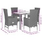 vidaXL Set comedor de jardín 5 pzas con cojines ratán sintético beige vidaXL Set comedor de jardín 5 pzas con cojines ratán sintético beige
