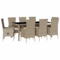 vidaXL Set comedor de jardín 9 pzas con cojines ratán sintético beige vidaXL Set comedor de jardín 9 pzas con cojines ratán sintético beige
