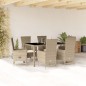 vidaXL Set comedor de jardín 7 pzas con cojines ratán sintético beige vidaXL Set comedor de jardín 7 pzas con cojines ratán sintético beige