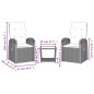 vidaXL Set comedor de jardín 3 piezas con cojines ratán sintético gris vidaXL Set comedor de jardín 3 piezas con cojines ratán sintético gris