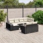 vidaXL Set de sofás de jardín 11 pzas y cojines ratán sintético negro