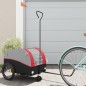 vidaXL Remolque para bicicleta hierro negro y rojo 30 kg vidaXL Remolque para bicicleta hierro negro y rojo 30 kg