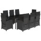 vidaXL Set de comedor de jardín 9 pzas y cojines ratán sintético negro vidaXL Set de comedor de jardín 9 pzas y cojines ratán sintético negro
