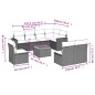 vidaXL Set de muebles de jardín 9 pzas y cojines ratán sintético gris