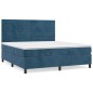 vidaXL Cama box spring con colchón terciopelo azul oscuro 160x200 cm