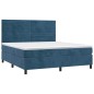 vidaXL Cama box spring con colchón terciopelo azul oscuro 160x200 cm