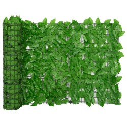 vidaXL Pantalla de balcón de hojas verde 200x75 cm