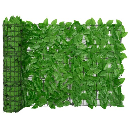 vidaXL Pantalla de balcón de hojas verde 200x75 cm