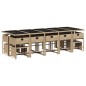 vidaXL Set comedor de jardín con cojines 15 pzas ratán sintético beige vidaXL Set comedor de jardín con cojines 15 pzas ratán sintético beige
