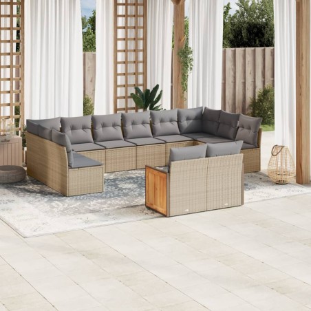 vidaXL Set de sofás de jardín 12 pzas y cojines ratán sintético marrón
