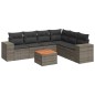 vidaXL Set de sofás de jardín 7 piezas con cojines ratán PE gris vidaXL Set de sofás de jardín 7 piezas con cojines ratán PE gris