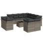 vidaXL Set de sofás de jardín 12 pzas con cojines ratán sintético gris vidaXL Set de sofás de jardín 12 pzas con cojines ratán sintético gris
