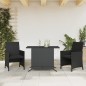vidaXL Mesita y sillas con cojines 3 piezas ratán sintético negro vidaXL Mesita y sillas con cojines 3 piezas ratán sintético negro