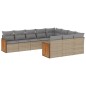 vidaXL Juego de sofás jardín con cojines beige 10 pzas ratán sintético vidaXL Juego de sofás jardín con cojines beige 10 pzas ratán sintético