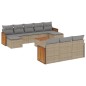 vidaXL Set de sofás de jardín 11pzas con cojines ratán sintético beige vidaXL Set de sofás de jardín 11pzas con cojines ratán sintético beige
