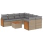 vidaXL Set de sofás de jardín 9 pzas con cojines ratán sintético beige vidaXL Set de sofás de jardín 9 pzas con cojines ratán sintético beige