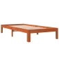 vidaXL Estructura de cama madera maciza de pino marrón cera 75x190 cm