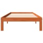 vidaXL Estructura de cama madera maciza de pino marrón cera 75x190 cm