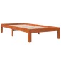 vidaXL Estructura de cama madera maciza de pino marrón cera 75x190 cm