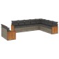 vidaXL Set de sofás de jardín 10 pzas con cojines ratán sintético gris vidaXL Set de sofás de jardín 10 pzas con cojines ratán sintético gris