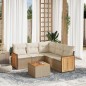 vidaXL Juego de sofás jardín con cojines 6 pzas ratán sintético beige vidaXL Juego de sofás jardín con cojines 6 pzas ratán sintético beige