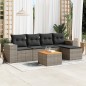 vidaXL Set de muebles de jardín 6 pzas y cojines ratán sintético gris vidaXL Set de muebles de jardín 6 pzas y cojines ratán sintético gris