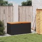 vidaXL Caja de almacenaje jardín madera acacia ratán negro 110x50x54cm vidaXL Caja de almacenaje jardín madera acacia ratán negro 110x50x54cm
