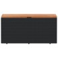 vidaXL Caja de almacenaje jardín madera acacia ratán negro 110x50x54cm vidaXL Caja de almacenaje jardín madera acacia ratán negro 110x50x54cm