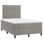 vidaXL Cama box spring con colchón terciopelo gris claro 120x200 cm vidaXL Cama box spring con colchón terciopelo gris claro 120x200 cm