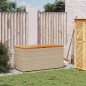 vidaXL Caja de almacenaje jardín madera acacia ratán beige 110x50x54cm vidaXL Caja de almacenaje jardín madera acacia ratán beige 110x50x54cm