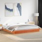 vidaXL Estructura de cama LED madera maciza pino marrón cera 120x200cm