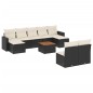 vidaXL Set de sofás de jardín 10 pzas cojines ratán sintético negro vidaXL Set de sofás de jardín 10 pzas cojines ratán sintético negro