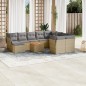 vidaXL Set de sofás de jardín 11pzas con cojines ratán sintético beige vidaXL Set de sofás de jardín 11pzas con cojines ratán sintético beige
