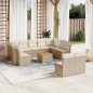 vidaXL Set de sofás de jardín 12 pzas y cojines ratán sintético marrón vidaXL Set de sofás de jardín 12 pzas y cojines ratán sintético marrón