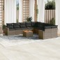 vidaXL Set de sofás de jardín 11 pzas y cojines ratán sintético gris vidaXL Set de sofás de jardín 11 pzas y cojines ratán sintético gris